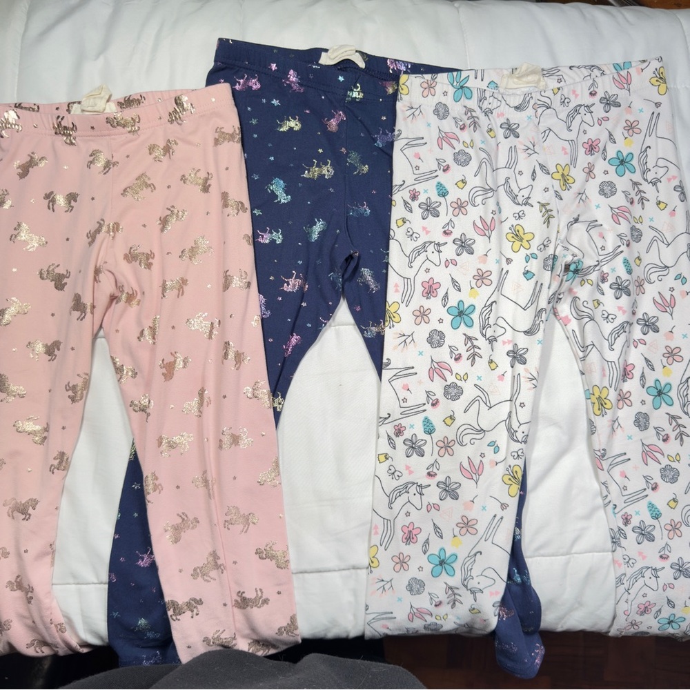 Cute Girl Leggings Unicorn Pants Size 6 Bundle of 3